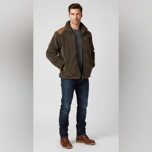 Vintage ÄLF (Pre-Kuhl) Brown Sz S Deep Pile Fleece Jacket Made in USA Riri Zips